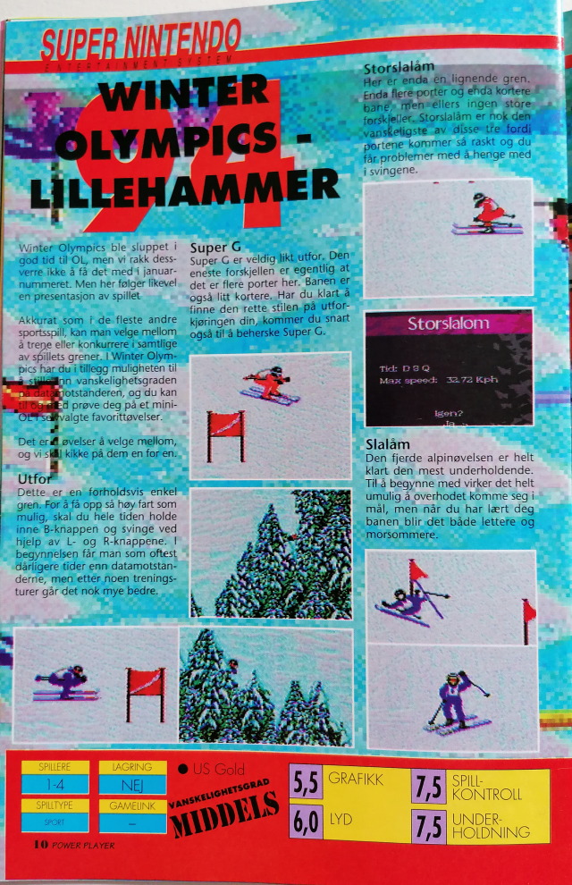 Nintendo Magasinet nr. 2-1994 - Winter Olympics Lillehammer'94