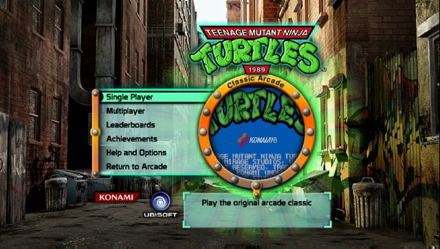 TMNT 1989 Arcade (Xbox 360, 2007) / Teenage Mutant Ninja Turtles (arkade, 1989)